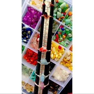 Wire wrapped crystal rings